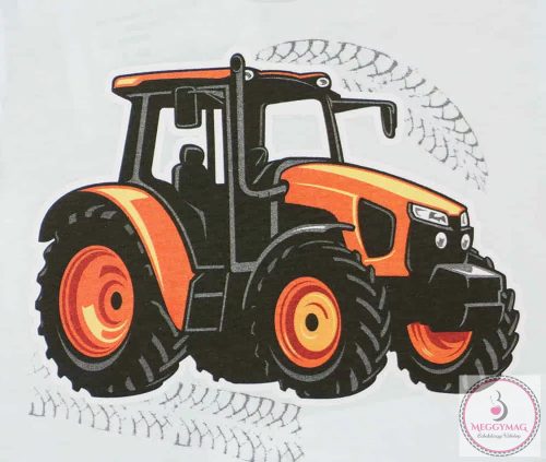 Rövid ujjú baba body traktor mintával, 86-os