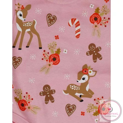 Hosszú ujjú baba body karácsonyi mintával, 74-es