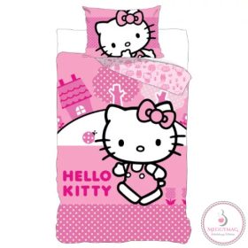   Hello Kitty Pink World gyerek, ovis ágyneműhuzat 100×135 cm, 40×60 cm