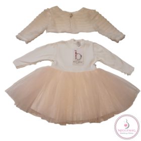   Alkalmi kislány ruha, koszorúslány ruha boleróval, barack, 74-es