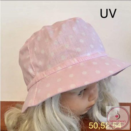 Minimanó nyári kalap (54) - rózsaszín pöttyös 