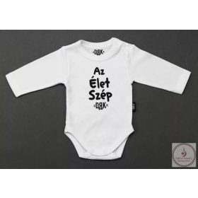   DRK "Az Élet Szép" mintával nyomott hosszú ujjú baba body