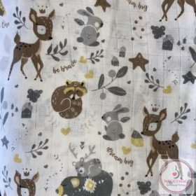 Mintás textil pelenka 70*80 cm erdei állatos 