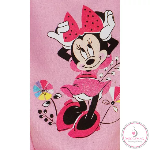 Disney Minnie virágos, belül bolyhos baba nadrág, 74-es