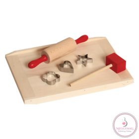 Gyurmázó készlet, deszka sodrófával (6 db-os)