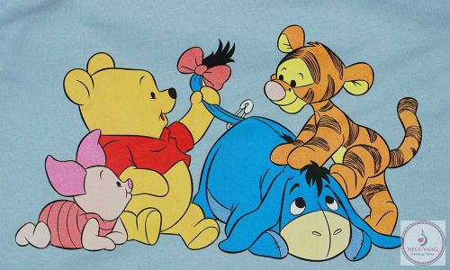 Disney Micimackó és barátai gumis lepedő kék 60*120 - 70*140