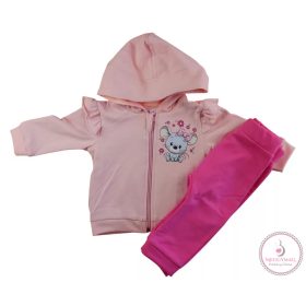   Belül bolyhos kétrészes kislány szabadidő szett Egérke mintával 80-as