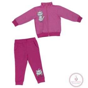   2 részes pamut kislány szabadidő szett Marie cica mintával 92-es