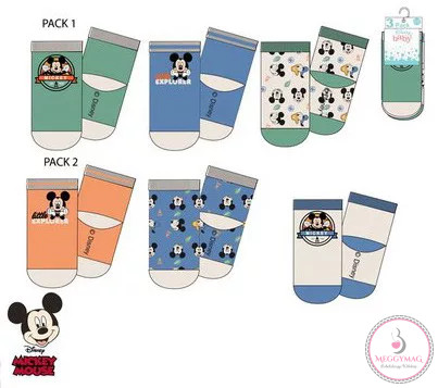 Disney Mickey baba zokni, 3 pár, 6-12 hó