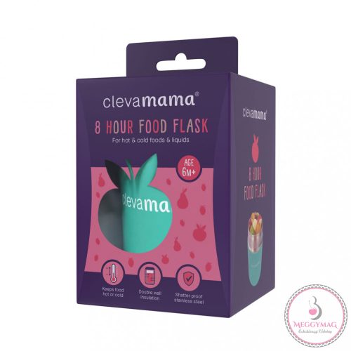 Clevamama étel termosz 240 ml – rozsdamentes acél és csepegésmentes, UTOLSÓ DARAB!