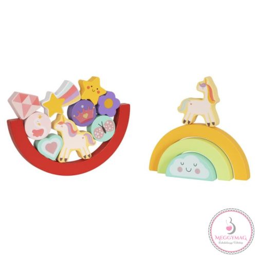 MONI 2IN1 balance puzzle egyensúlyozó unikornis SZIVÁRVÁNY