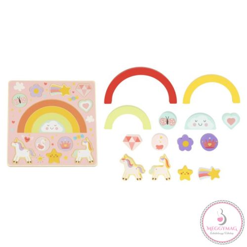 MONI 2IN1 balance puzzle egyensúlyozó unikornis SZIVÁRVÁNY
