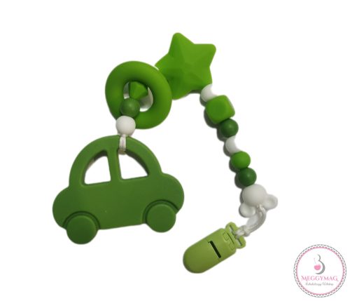 NuskyToys szilikon rágóka Autó zöld 