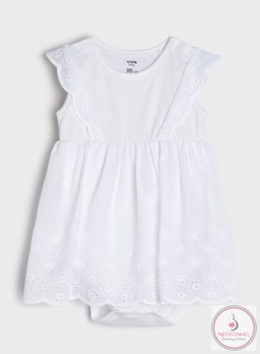 Alkalmi kislány szoknyás body, keresztelő ruha babáknak, 80-as