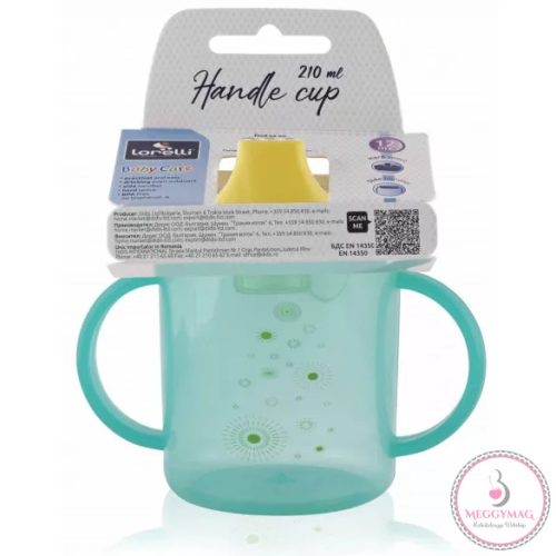 Lorelli itatópohár fogantyúval 210ml alacsony - Green 