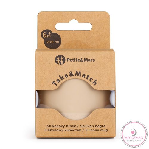 PETITE&MARS Szilikon bögre Take&Match Desert Sand 6m+