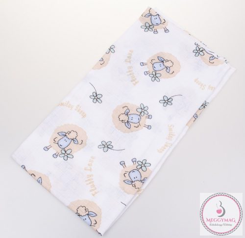 311197 BabyBruin nyomott mintás textil pelenka, 2db, Barika kék