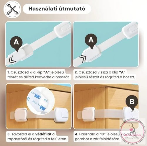 LL bababiztos univerzális zár bútorhoz 8 db