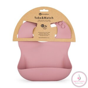 PETITE&MARS Szilikon előke Take&Match Dusty Rose 6m+