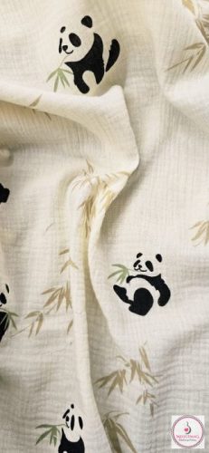 Dupla géz babatakaró 100x130 - Panda 