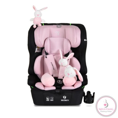 Moni SECURITY isofixes autósülés ajándék 2plüss+párna 76-150cm PINK 