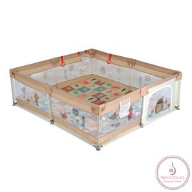   GAMEZONE összecsukható járóka szőnyeggel, 60 labdával 150x200 BÉZS