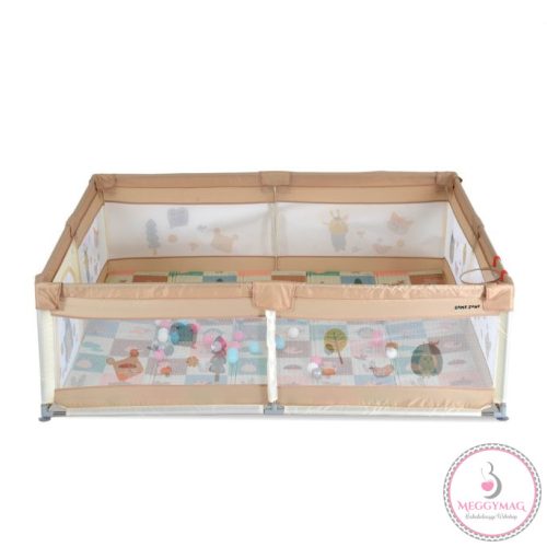 GAMEZONE összecsukható járóka szőnyeggel, 60 labdával 150x200 BÉZS