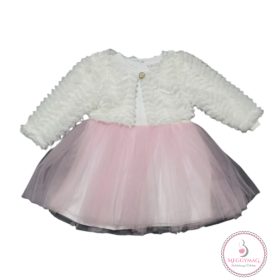   Alkalmi kislány ruha, koszorúslány ruha boleróval, rózsaszín, 86-os