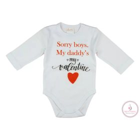   "Sorry boys. My Daddy's my valentine" feliratos valentin napi baba body fehér 56-os