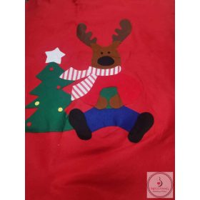   Mikulás, Télapó puttony (60*100 cm) rénszarvas mintával, UTOLSÓ DARAB!