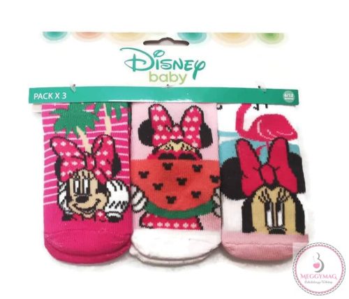 Disney Minnie Baba zokni, 3 pár, 6-12 hó