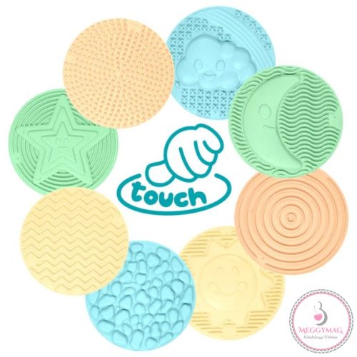 MOCHTOYS Play&Squish szenzorikus szőnyeg -kerek tapilapok 8db PASZTELL