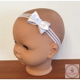 Minimanó baba fejpánt - fehér masni 
