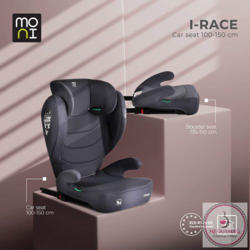 I-RACE autós ülés 100-150 cm ülésmagasítóvá alakítható SZÜRKE