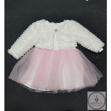 Alkalmi kislány ruha, koszorúslány ruha boleróval, rózsaszín, 74-es