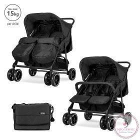 Lorelli Twin iker babakocsi - Black + táska