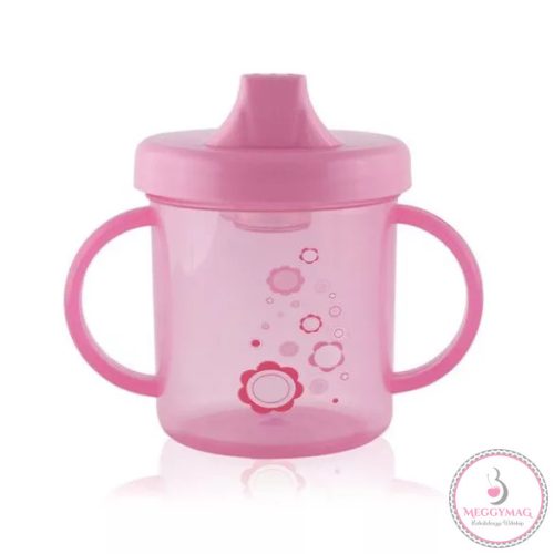 Lorelli itatópohár fogantyúval 210ml alacsony - Pink 