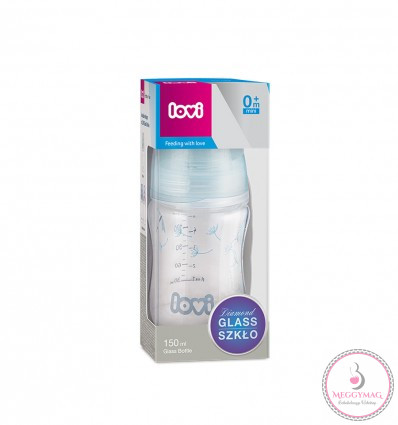 Lovi cumisüveg Diamond Glass 150ml 0hó+ Botanic