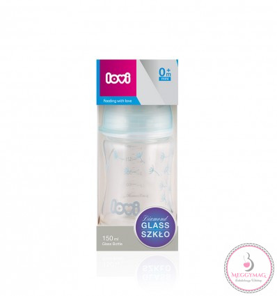 Lovi cumisüveg Diamond Glass 150ml 0hó+ Botanic