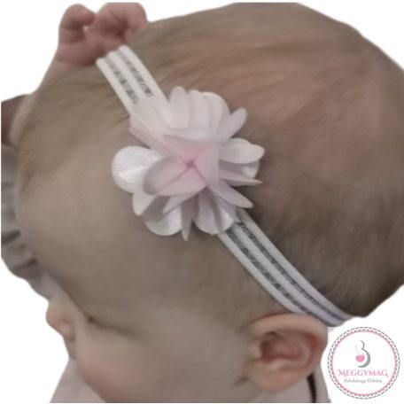 Minimanó baba fejpánt - rózsaszín virágos 