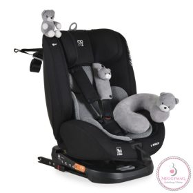   Moni i-MAXX autósülés, isofix, forgatható, 2 plüss+párna 40-150cm SZÜRKE, KÉSZLETEN A BOLTBAN!