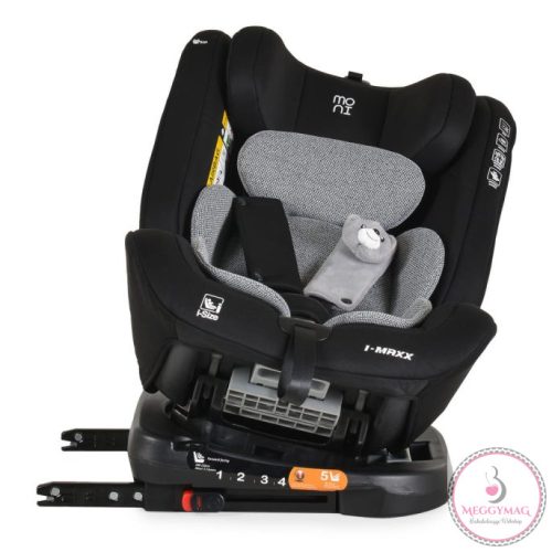 Moni i-MAXX autósülés, isofix, forgatható, 2 plüss+párna 40-150cm SZÜRKE, KÉSZLETEN A BOLTBAN!