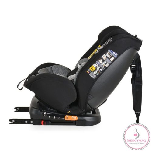 Moni i-MAXX autósülés, isofix, forgatható, 2 plüss+párna 40-150cm SZÜRKE, KÉSZLETEN A BOLTBAN!