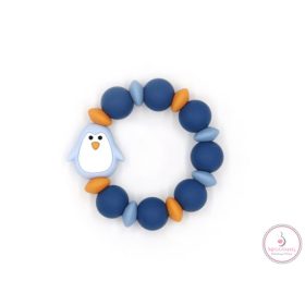 Mimijo Szilikon rágóka karkötő kék pingvin