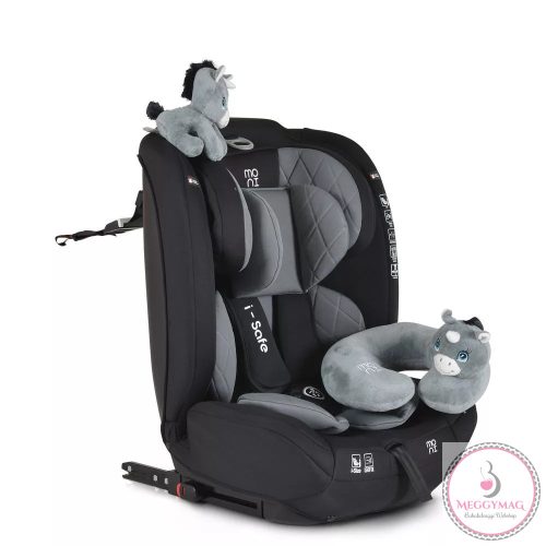 Moni ISAFE autósülés ISIZE és ISOFIX ülésemelővé alakítható 76-150cm SZÜRKE 