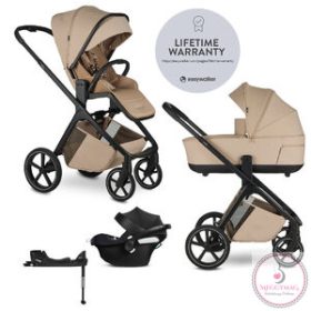  EASYWALKER Kombinált babakocsi Zoey Almond Taupe + CBX By CYBEX Aton B2 i-Size autóhordozó + bázistalp