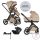 EASYWALKER Kombinált babakocsi Zoey Almond Taupe + CBX By CYBEX Aton B2 i-Size autóhordozó + bázistalp