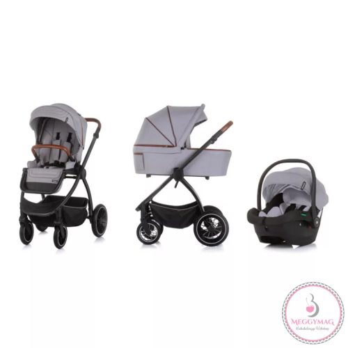 Chipolino Prestige 3az1-ben multifunkciós babakocsi - Cloud grey