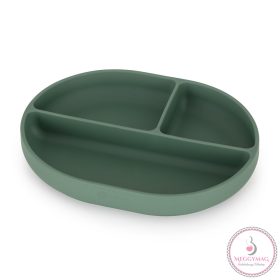   PETITE&MARS Szilikon osztott tányér, ovális Take&Match Misty Green 6m+