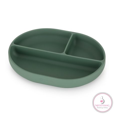 PETITE&MARS Szilikon osztott tányér, ovális Take&Match Misty Green 6m+